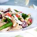 Pasta with Tomato, Kalamata Olives and Arugula